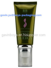 BB cream cosmetic packaging tube container acrylic top cap with pump