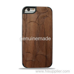 New design premium wood phone case solid phone protective cord back high quaility Iphone6/6P Magic Curve Peacock