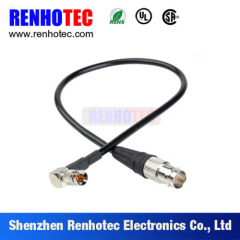 Right Angle 1.0/2.3 Plug to Straight BNC Jack RF Connector