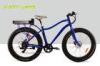 Blue Beach Cruiser Electric Bike Fat Tire 48V 750W Shimano 6 Speed Snow Road