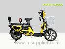 EU City Yellow Pedal Assisted Bicycle 16 Dual Seat Digital Style 25Km / H
