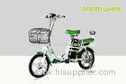 Green White Pedal Assist Electric Bike 36Kgs 48V 350W Small Steel E Bicycle