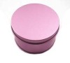 Pink color pearl vanished round tin box