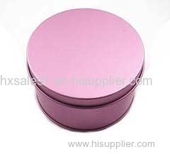 Pink color pearl vanished round tin box