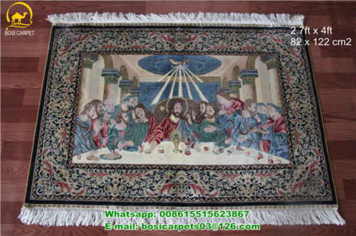 The Last Dinner Silk Carpet Hanging Carpet Wall Decorative hand konts silk carpet