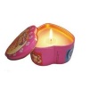 Hearted tin candle tin case for aromatherapy
