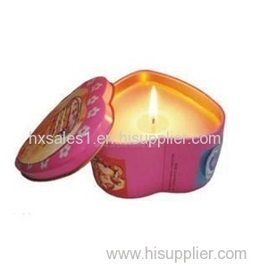 Hearted tin candle tin case for aromatherapy