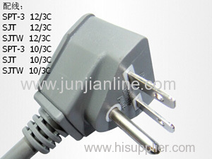 wholesale price US 125v Standrad 3pin power plug cord