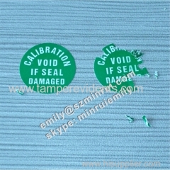 Custom Green QC Passed Tamper Evidence Label Round Destructible Calibration Void Sticker