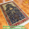 15ft Small Size Prayer Carpet Blue Color Handmade Silk Pray Carpet