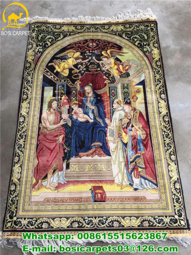 Hanging Rug Chretiens Carpet Chinese Made Silk Carpet Christianity Pray Carpet