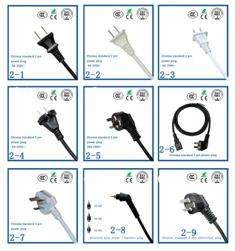 China 250v Standrad 3pin plug power cord