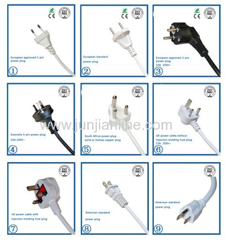 Electric extension cord ul standard ac power cord