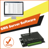 A sms centre software receives SMS alarm messages from GSM SMS Alarm Messenger