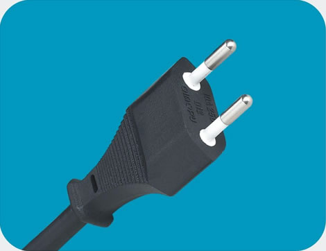 Switzerland SEV 2 pin plug power cord