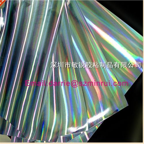 China top self adhesive Hologram vinyl paper factory wholesale hologram destructibl label paper rolls and sheets