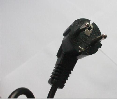 European VDE 3 pin power plug cord