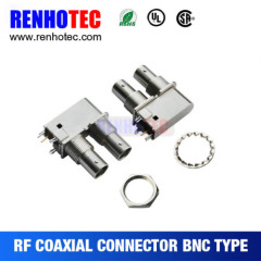 Renhotec Right Angle White Plastic Double in One Row PCB Mount Female BNC Connectors