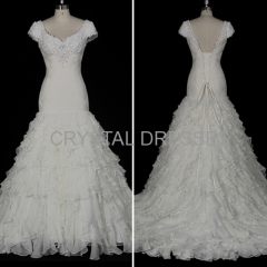 ALBIZIA high quality Pleated Ruffles Beading Organza Chiffon Mermaid Wedding Dresses