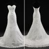 ALBIZIA Retro Ivory Lace Satin Applique Beads casual Mermaid Wedding Dresses