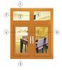 Anodised Aluminium Composite Windows / Yellow HorizontalCasement Window