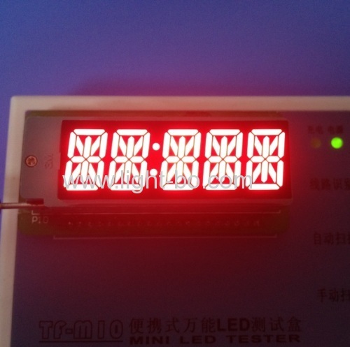 Custom Super Red Common Anode 0.54" 5 Digit 14 Segment LED Display for Instrument Panel