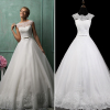 ALBIZIA Romantic Ivory Lace Tulle Ball Gown informal A Line Wedding Dresses