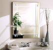 Silver Wall Mount Bathroom Mirror With Lights / Clear Anti Steam Bathroom Mirror