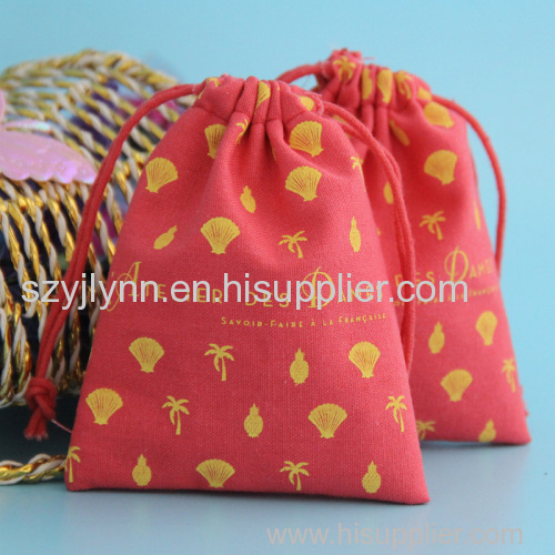 beautiful appearance customized size cotton jewelry pouch with full printing