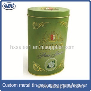 Oval shape embossed customized metal package boxes