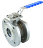 1PC DIN WAFER FLANGED BALL VALVE WITH MOUNTING PAD AND LOCKING HANDLE.