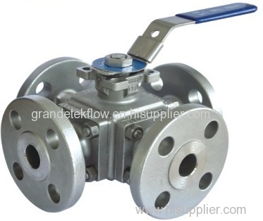 4-way FLANGED BALL VALVES WITH MOUNTING PAD AND LOCKING HANDLE.