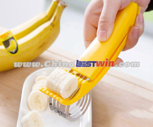 Stainless Steel Banana Slicer Chopper Cucumber Cutter Fruit Salad Helper