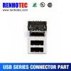 PCB 90 Degree 3 Port USB 7P Terminal Micro USB Female Connector Part