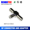 T Type Three F Female Crimp Electrical Coaxial Magnetic Adapter Connectors for RG58 RG59