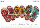 Colorful Ladies Rubber Flip Flops Heat Transfer Printing For Outdoor