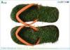 Orange Customized Grass Flip Flops Foam Outdoor With Rubber Strap