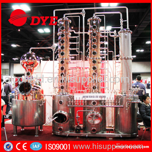 500L copper plate whisky vodka distiller distilling equipment with storage tank