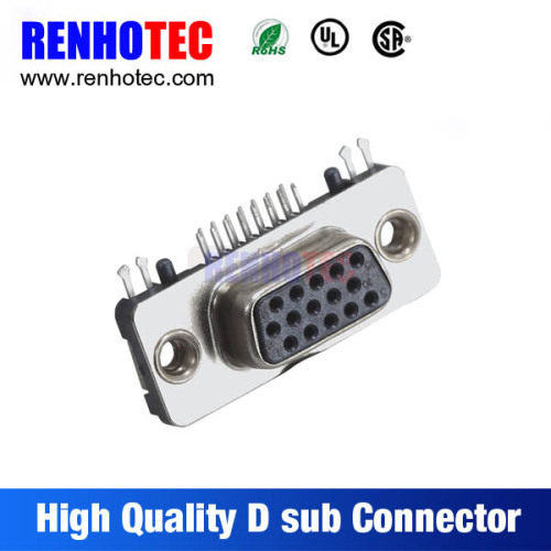 Right Angle VGA 15 Pin Female D SUB Connector