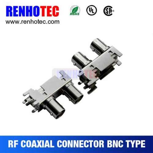 Custom PCB Mount 90 Degree Double in One Row BNC Jack Connector