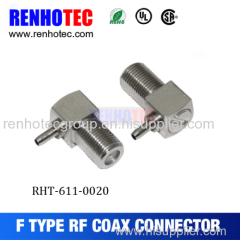 Quality crimp female F connector for security system