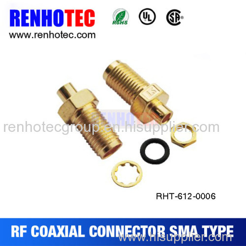 End Launch PCB Mount Bulkhead SMA Female RF Coaxial Connector Straight