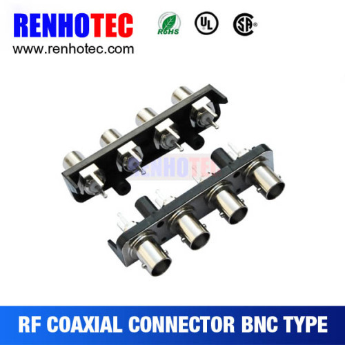 ROHS UL Straight 4 in Row BNC Jack PCB Mount RF Electrical BNC Connectors
