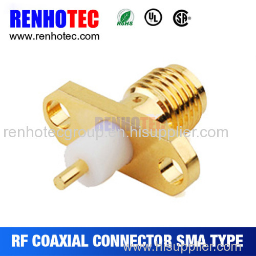 Flange SMA female connector panel with 2 holes and nuts