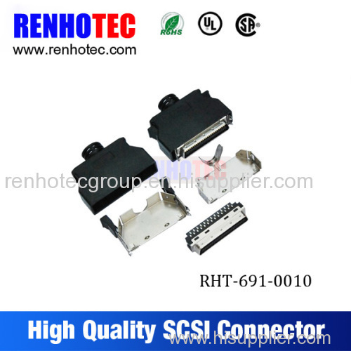 Zinc Alloy 26 36 50 68 Pin SCSI Male Connectors Socket