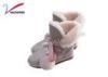 Girls Sheepskin cute winter snow boots boo pom lace with bowknot