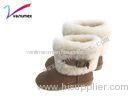 Wool lining classic ladies winter snow boots with brown colour / Cow suede upper