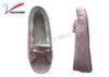 Fashion Pink Moccasin House Shoes / Microfiber comfort flat shoes