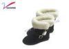 Cow suede upper decorated Winter Snow Boots metal buckle knee high