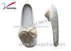 Indoor bowknot open toe mule slippers female cute womens sheepskin slippers